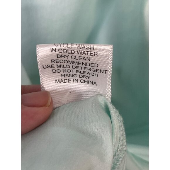 Inae Collection Mint Green Button-Down Asymmetrical Hem Shirt Womens S Cotton/Ny - Picture 6 of 6